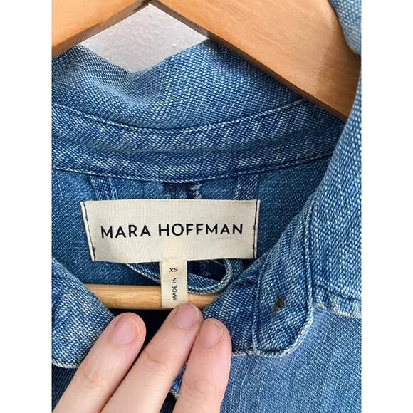 Mara Hoffman Hemp-Organic Cotton Denim Dress XS/S - Picture 8 of 9